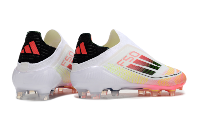 Adidas F50 Elite Laceless FG Firm Ground Soccer Cleats - White/Red/Yellow