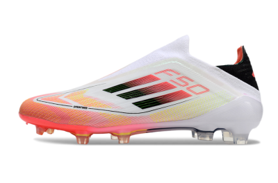 Adidas F50 Elite Laceless FG Firm Ground Soccer Cleats - White/Red/Yellow