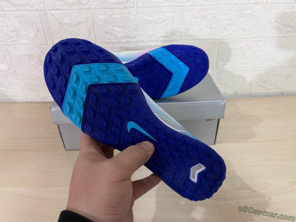 Nike Air Zoom Mercurial Superfly 10 Elite TF Artificial Turf Soccer Shoes - White/Purple/Blue