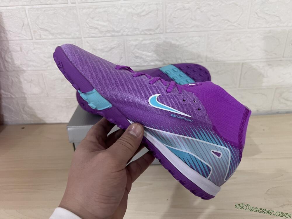 Nike Air Zoom Mercurial Superfly 10 Elite TF Artificial Turf Soccer Shoes - Purple/Jade/White