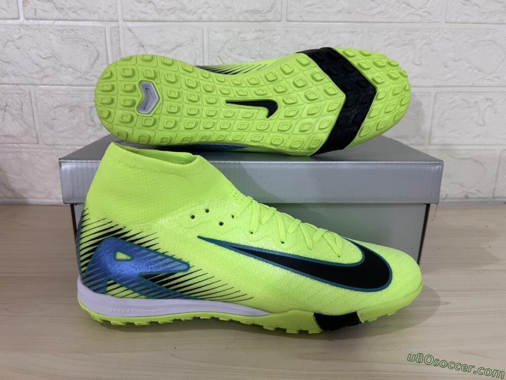 Nike Air Zoom Mercurial Superfly 10 Elite TF Artificial Turf Soccer Shoes - Yellow/Black/Blue
