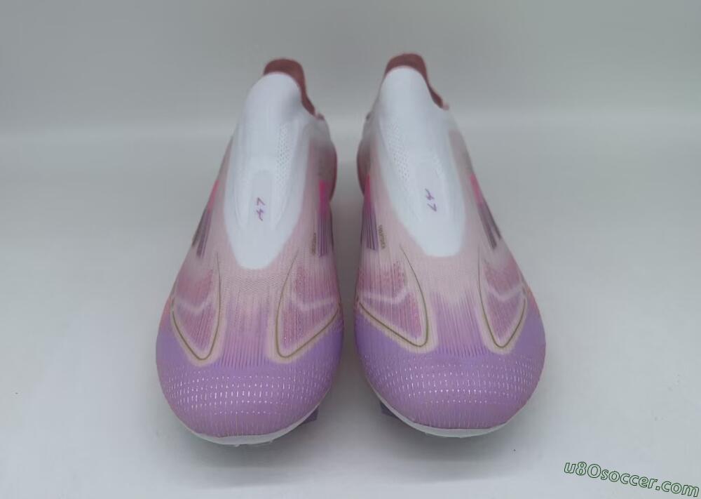 Adidas F50 Elite Laceless FG Firm Ground Soccer Cleats - White/Pink/Gold