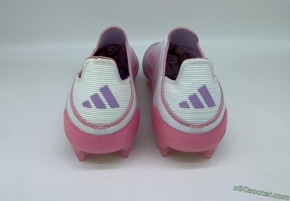 Adidas F50 Elite Laceless FG Firm Ground Soccer Cleats - White/Pink/Gold