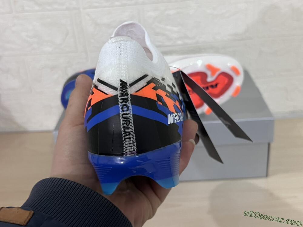 Nike Air Zoom Mercurial Vapor 16 Elite FG Firm Ground Soccer Cleats - White/Black/Blue/Orange