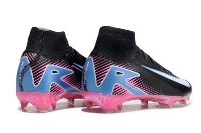 Nike Air Zoom Mercurial Superfly 10 Elite FG Firm Ground Soccer Cleats - Black/White/Blue/Pink