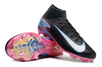 Nike Air Zoom Mercurial Superfly 10 Elite FG Firm Ground Soccer Cleats - Black/White/Blue/Pink