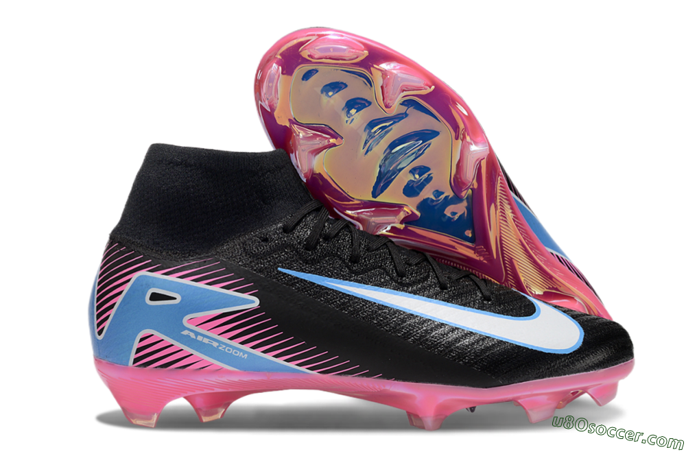 Nike Air Zoom Mercurial Superfly 10 Elite FG Firm Ground Soccer Cleats - Black/White/Blue/Pink 1