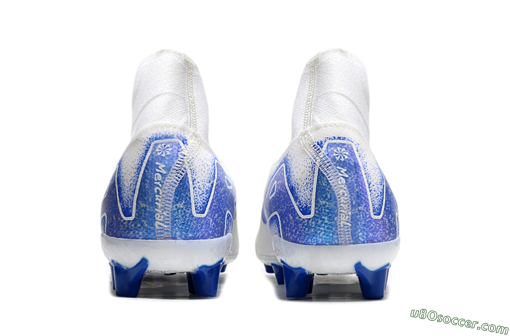 Nike Air Zoom Mercurial Superfly 10 Elite AG Artificial Grass Soccer Cleats - Beige/White/Blue 5