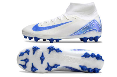 Nike Air Zoom Mercurial Superfly 10 Elite AG Artificial Grass Soccer Cleats - Beige/White/Blue