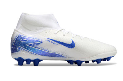 Nike Air Zoom Mercurial Superfly 10 Elite AG Artificial Grass Soccer Cleats - Beige/White/Blue