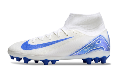 Nike Air Zoom Mercurial Superfly 10 Elite AG Artificial Grass Soccer Cleats - Beige/White/Blue