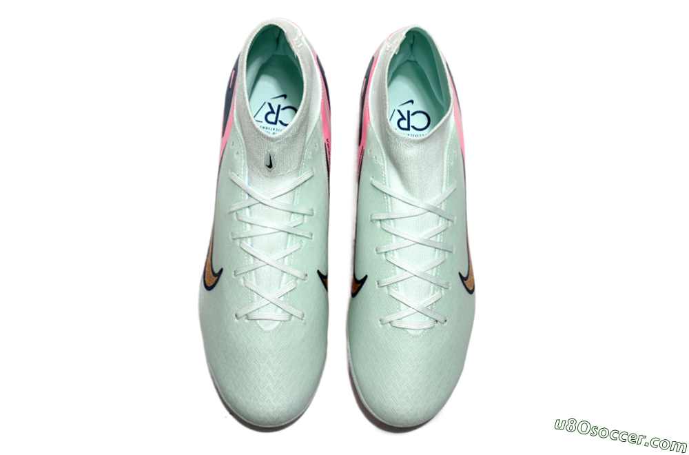 Nike Air Zoom Mercurial Superfly 10 Elite AG Artificial Grass Soccer Cleats - Jade/Gold/Pink 4