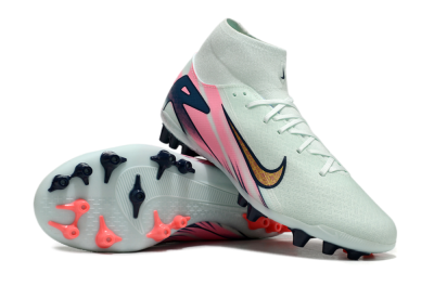 Nike Air Zoom Mercurial Superfly 10 Elite AG Artificial Grass Soccer Cleats - Jade/Gold/Pink
