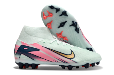 Nike Air Zoom Mercurial Superfly 10 Elite AG Artificial Grass Soccer Cleats - Jade/Gold/Pink