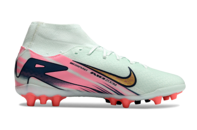 Nike Air Zoom Mercurial Superfly 10 Elite AG Artificial Grass Soccer Cleats - Jade/Gold/Pink