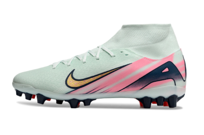 Nike Air Zoom Mercurial Superfly 10 Elite AG Artificial Grass Soccer Cleats - Jade/Gold/Pink