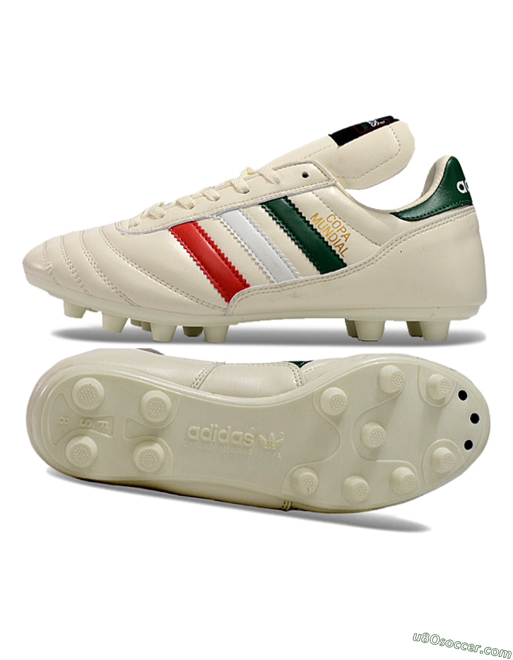 Adidas Mundial Team Astro TF Artificial Turf Soccer Shoes - Beige/Red/Green 0
