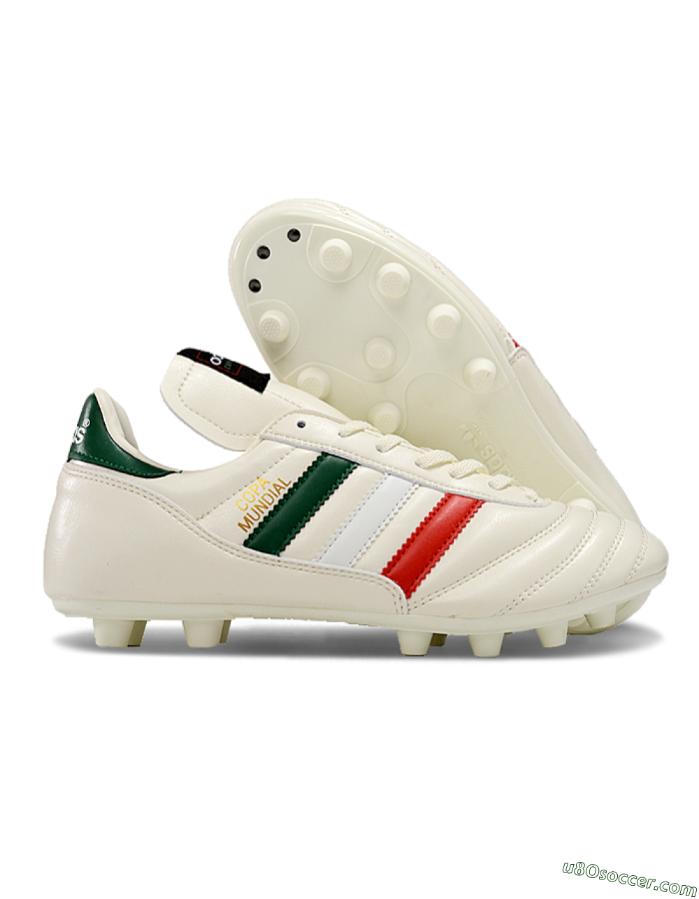 Adidas Mundial Team Astro TF Artificial Turf Soccer Shoes - Beige/Red/Green 1