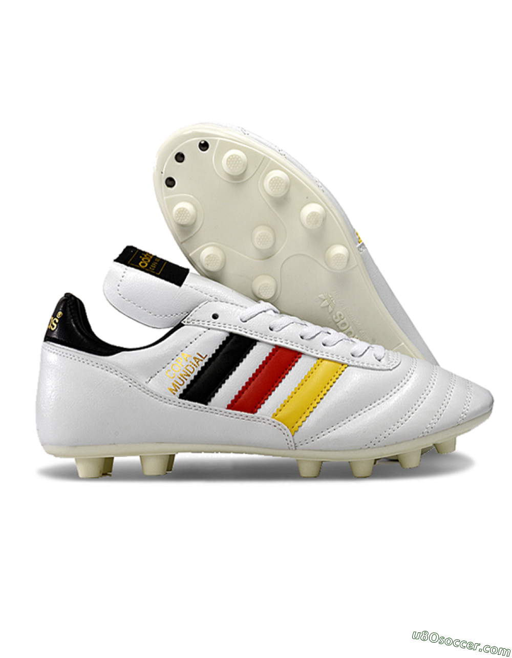 Adidas Mundial Team Astro TF Artificial Turf Soccer Shoes - White/Black/Red/Yellow 1