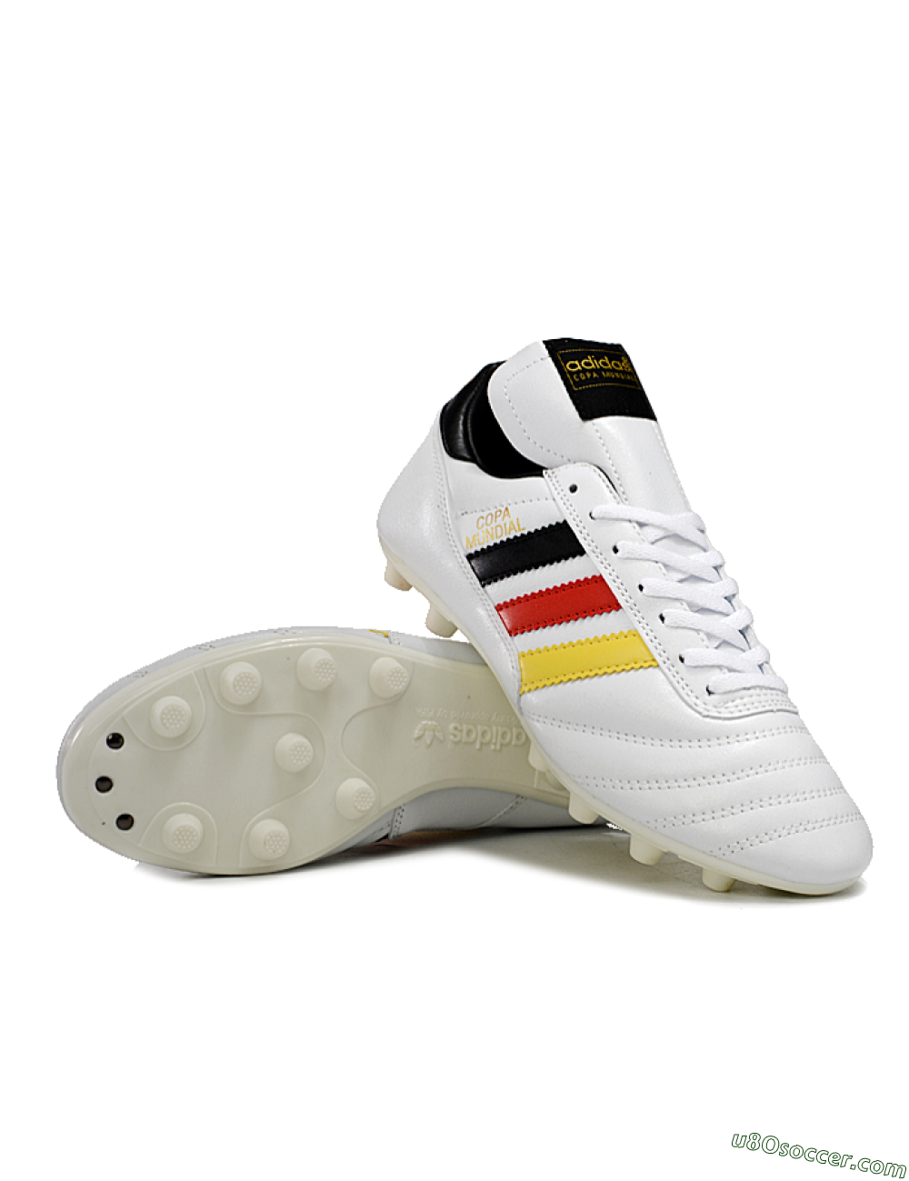 Adidas Mundial Team Astro TF Artificial Turf Soccer Shoes - White/Black/Red/Yellow 3