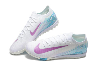 Nike Air Zoom Mercurial Vapor 16 Elite TF Artificial Turf Soccer Shoes - White/Purple/Blue