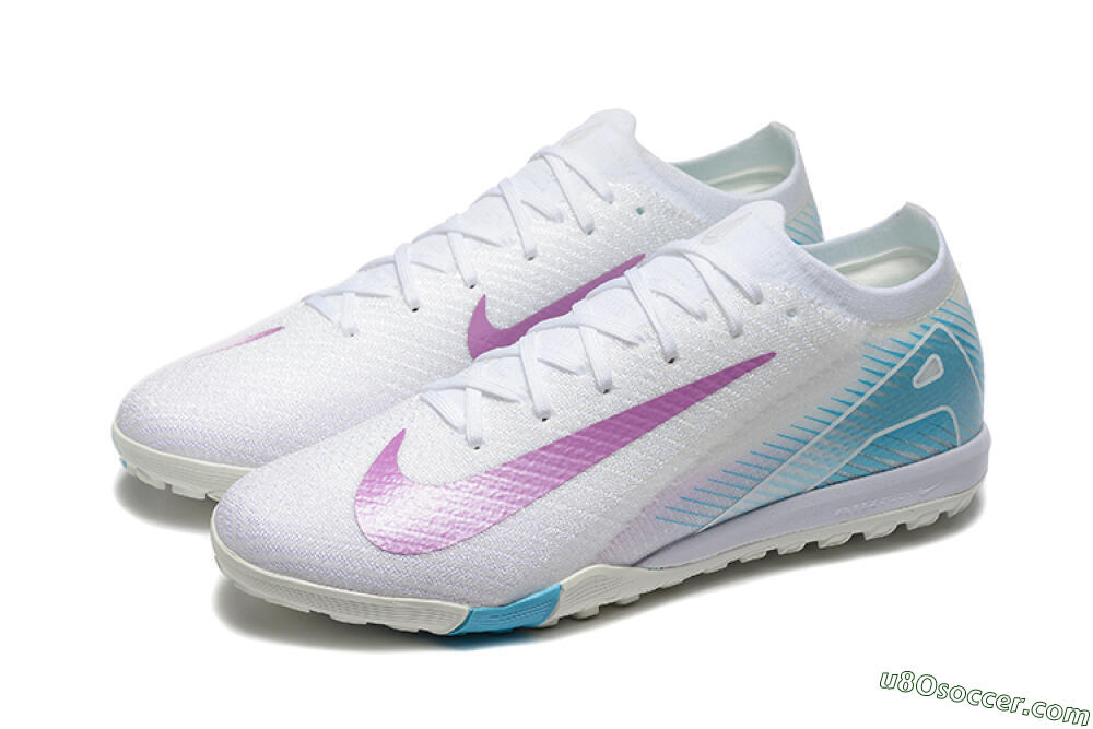 Nike Air Zoom Mercurial Vapor 16 Elite TF Artificial Turf Soccer Shoes - White/Purple/Blue 5