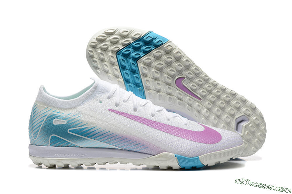 Nike Air Zoom Mercurial Vapor 16 Elite TF Artificial Turf Soccer Shoes - White/Purple/Blue 1