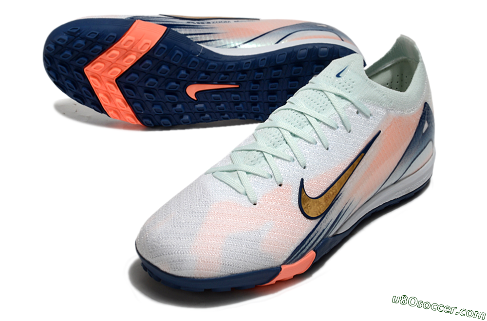 Nike Air Zoom Mercurial Vapor 16 Elite TF Artificial Turf Soccer Shoes - Jade/Gold/Blue 3