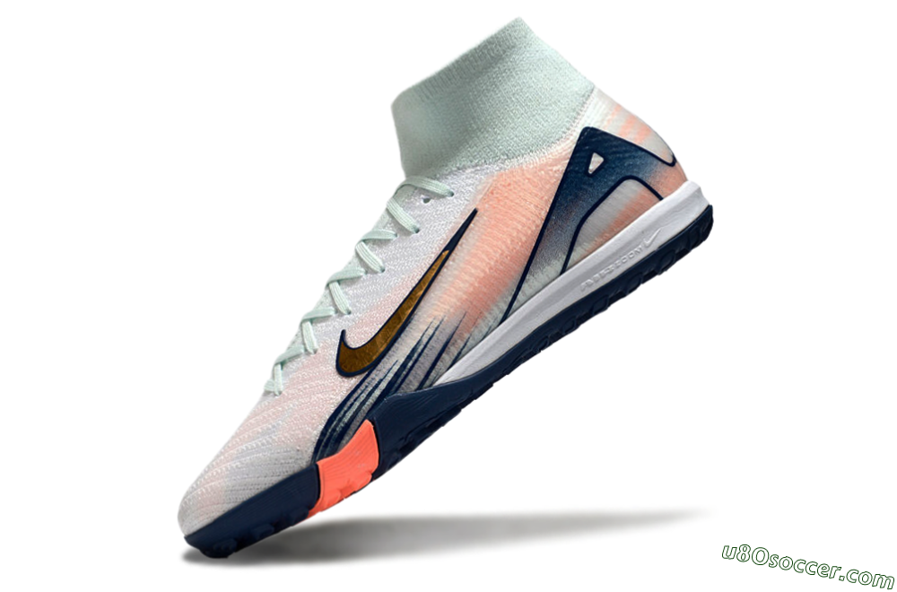 Nike Air Zoom Mercurial Superfly 10 Elite TF Artificial Turf Soccer Shoes - Jade/Gold/Pink 6