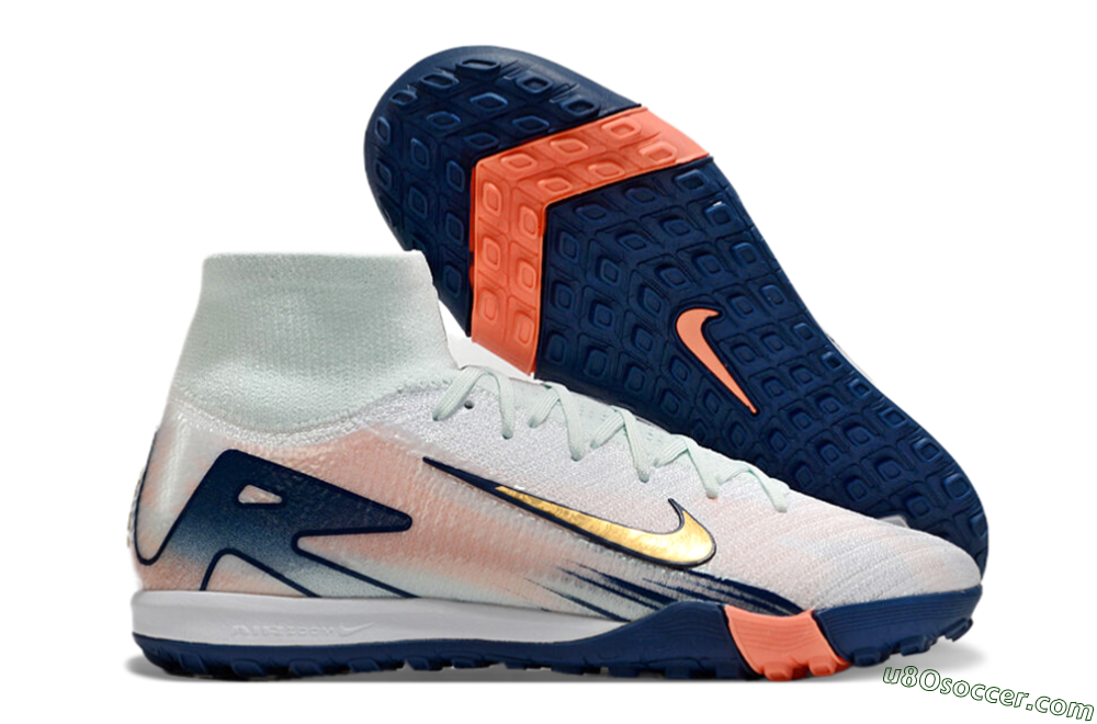 Nike Air Zoom Mercurial Superfly 10 Elite TF Artificial Turf Soccer Shoes - Jade/Gold/Pink 1