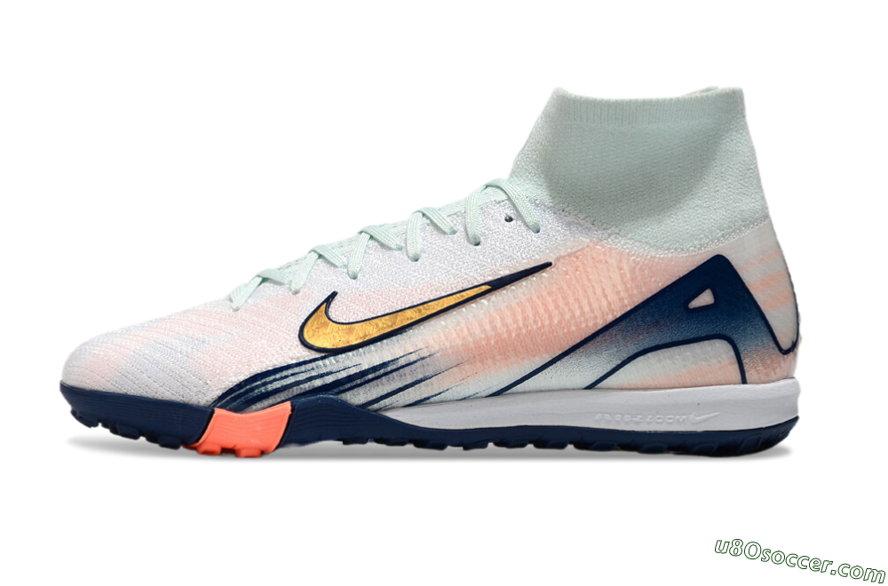 Nike Air Zoom Mercurial Superfly 10 Elite TF Artificial Turf Soccer Shoes - Jade/Gold/Pink 2