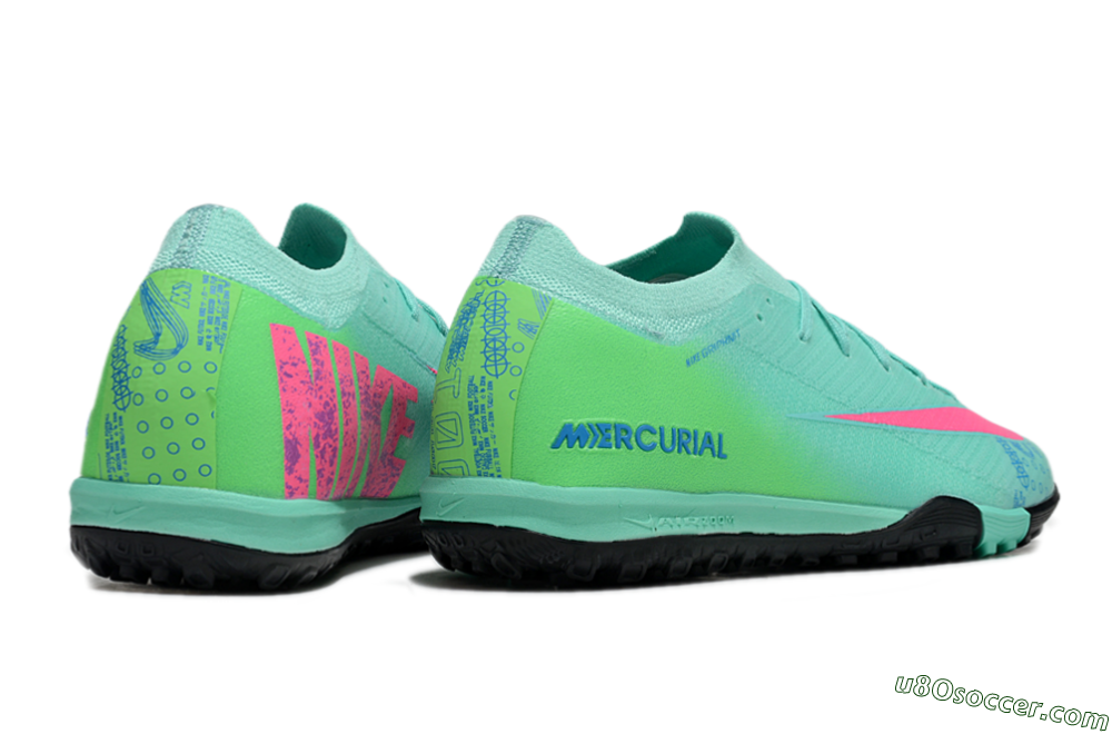 Nike Air Zoom Mercurial Vapor 16 Elite TF Artificial Turf Soccer Shoes - Jade/Pink/Blue 6