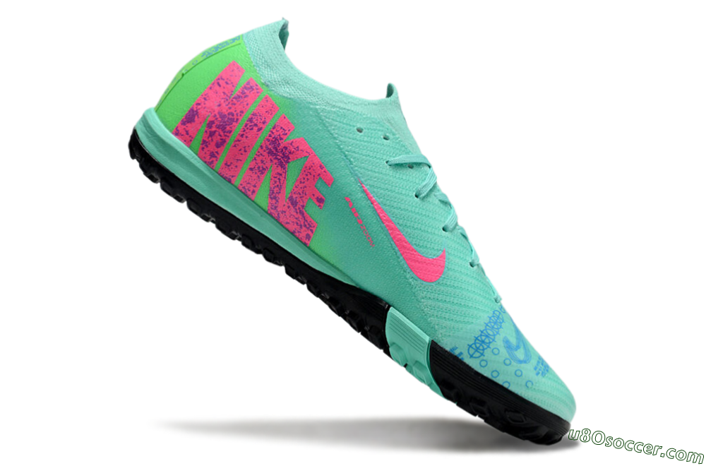 Nike Air Zoom Mercurial Vapor 16 Elite TF Artificial Turf Soccer Shoes - Jade/Pink/Blue 4