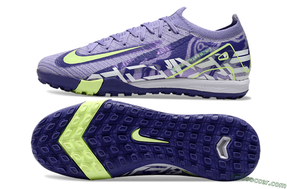 Nike Air Zoom Mercurial Vapor 16 Elite TF Artificial Turf Soccer Shoes - Purple/Yellow/White 0