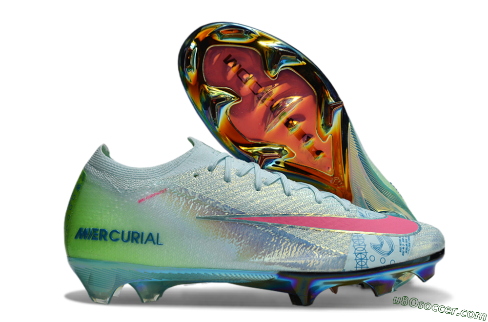 Nike Air Zoom Mercurial Vapor 16 Elite FG Firm Ground Soccer Cleats - Jade/Pink/Gold 1