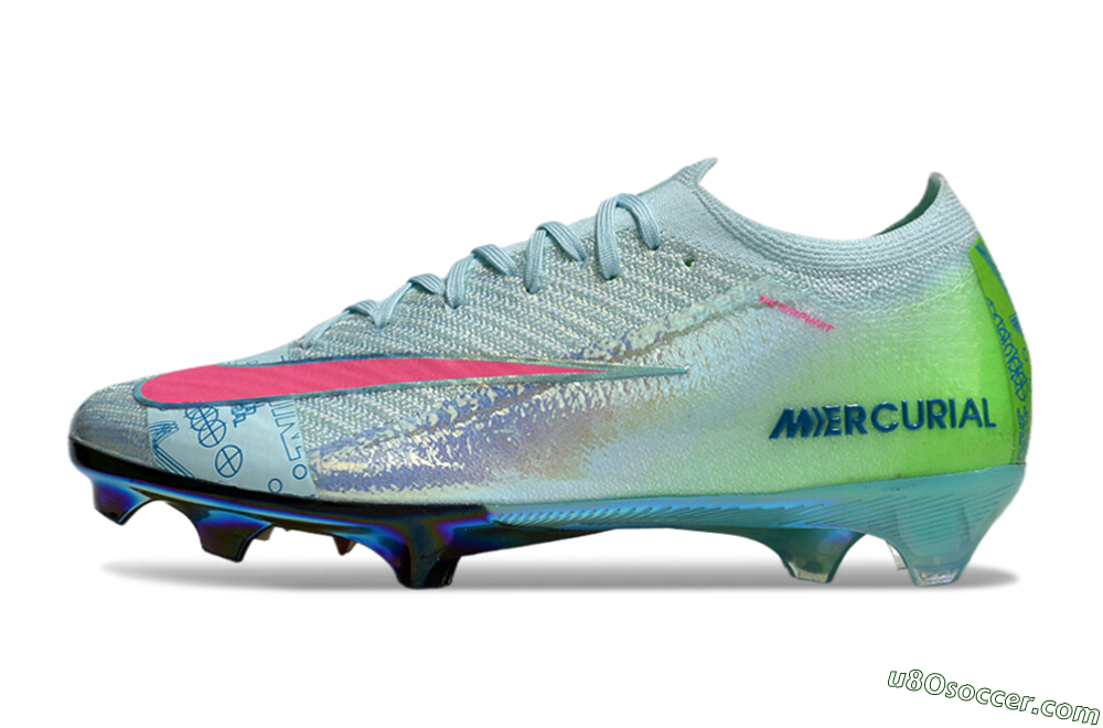 Nike Air Zoom Mercurial Vapor 16 Elite FG Firm Ground Soccer Cleats - Jade/Pink/Gold 2
