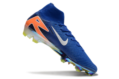 Nike Air Zoom Mercurial Superfly 10 Elite FG Firm Ground Soccer Cleats - Blue/White/Orange/Gold