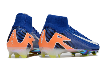 Nike Air Zoom Mercurial Superfly 10 Elite FG Firm Ground Soccer Cleats - Blue/White/Orange/Gold