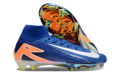 Nike Air Zoom Mercurial Superfly 10 Elite FG Firm Ground Soccer Cleats - Blue/White/Orange/Gold