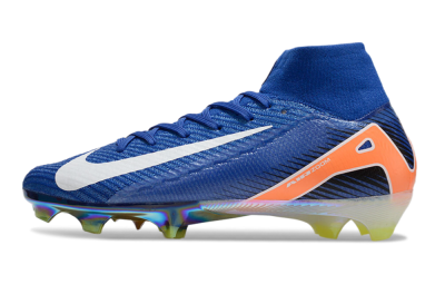 Nike Air Zoom Mercurial Superfly 10 Elite FG Firm Ground Soccer Cleats - Blue/White/Orange/Gold