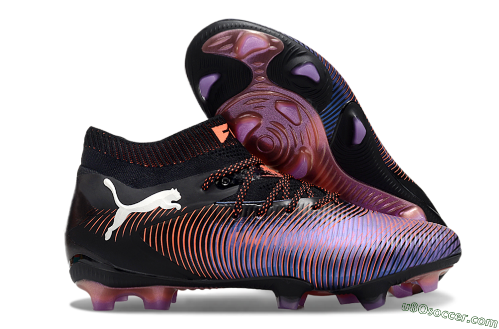 Puma Future 8 Ultimate FG Firm Ground Soccer Cleats - Black/Purple/Red 1