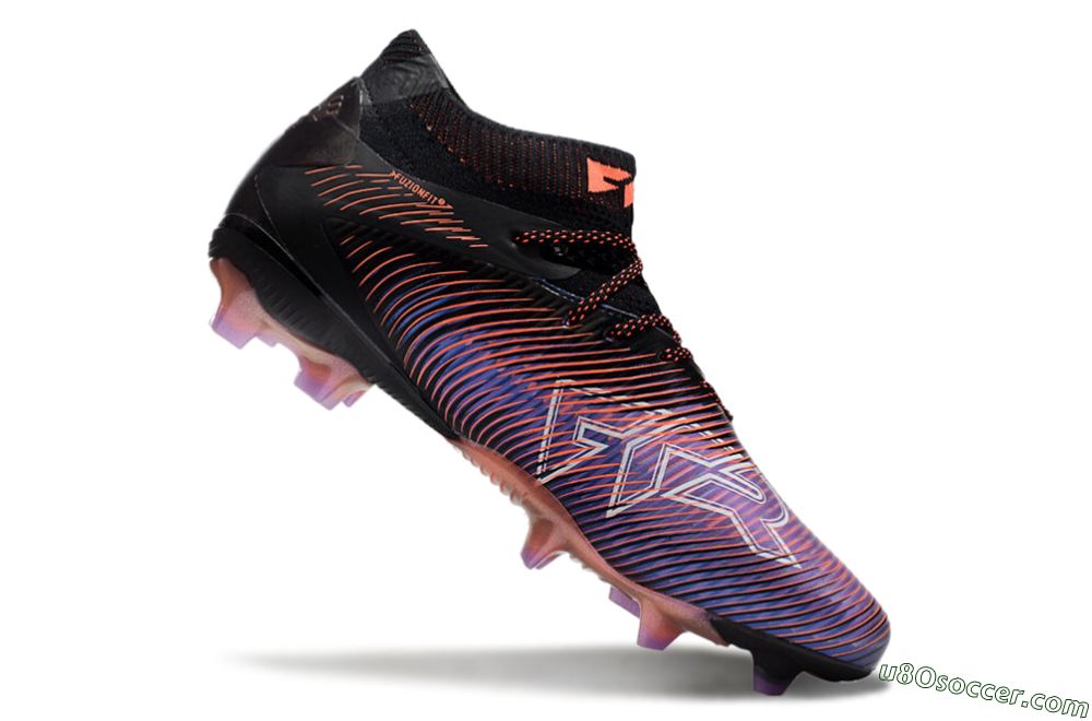 Puma Future 8 Ultimate FG Firm Ground Soccer Cleats - Black/Purple/Red 4