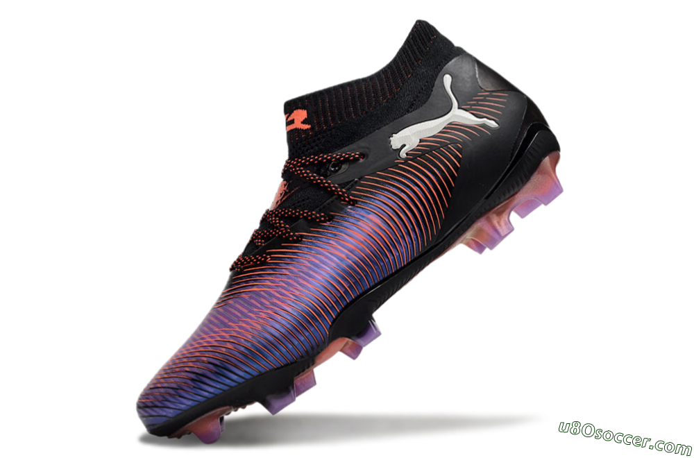 Puma Future 8 Ultimate FG Firm Ground Soccer Cleats - Black/Purple/Red 5