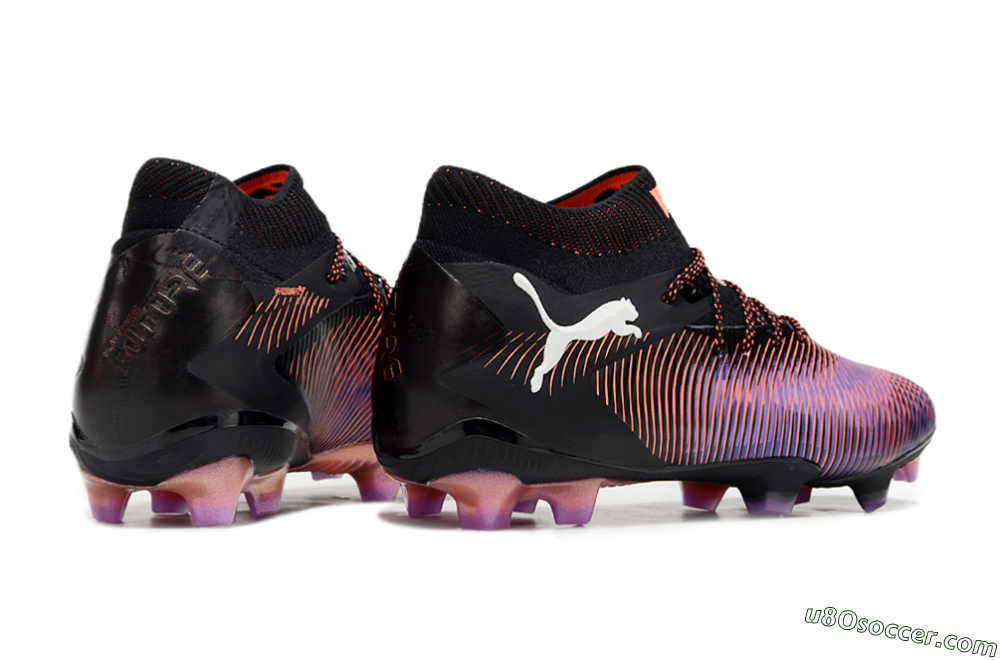 Puma Future 8 Ultimate FG Firm Ground Soccer Cleats - Black/Purple/Red 6