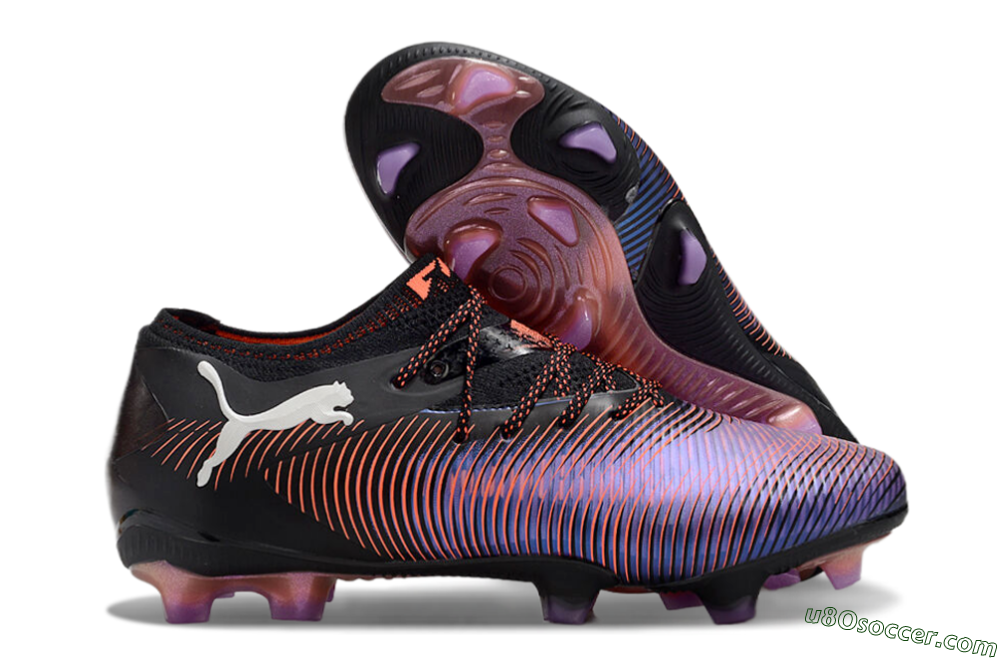 Puma Future 8 Ultimate FG Firm Ground Soccer Cleats - Black/Purple/Red 1