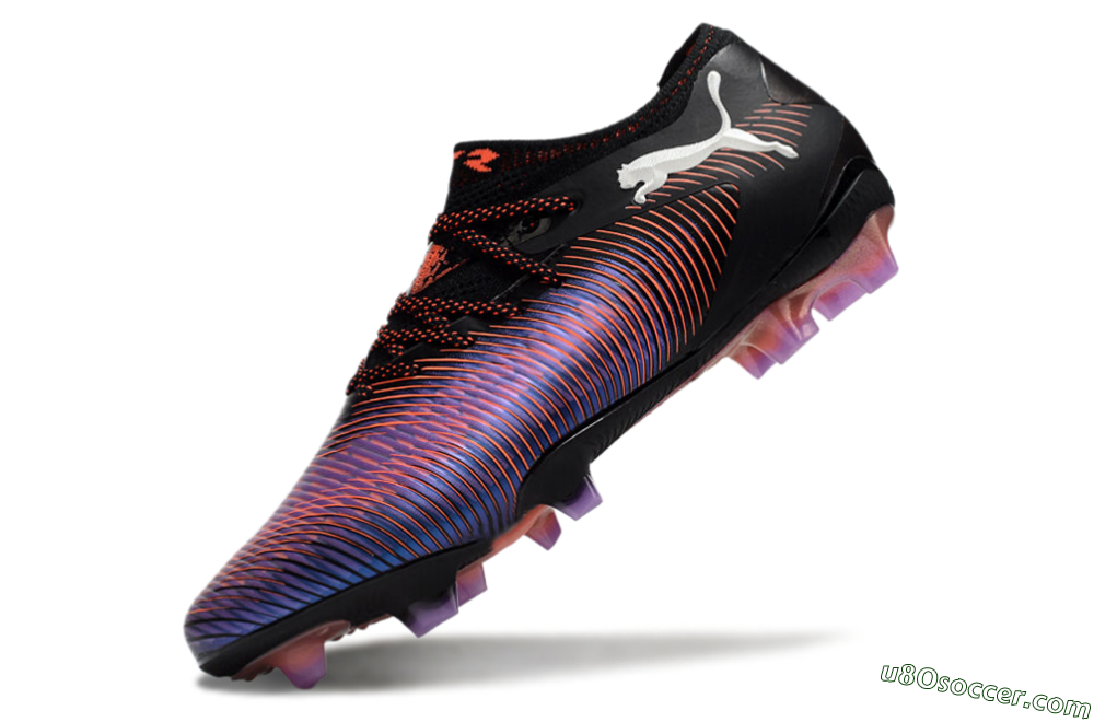 Puma Future 8 Ultimate FG Firm Ground Soccer Cleats - Black/Purple/Red 5