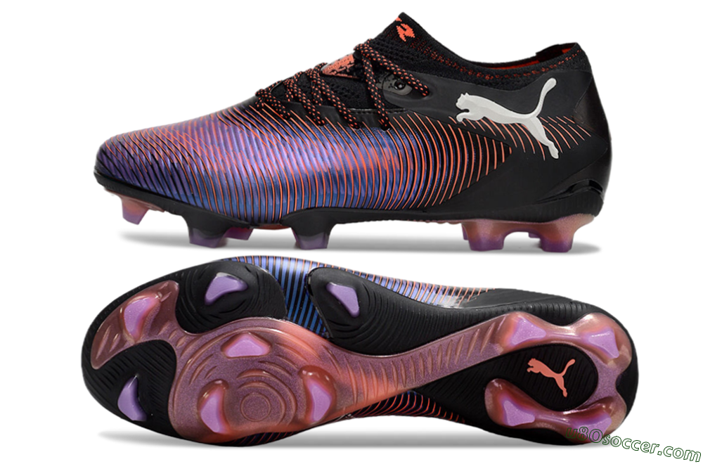 Puma Future 8 Ultimate FG Firm Ground Soccer Cleats - Black/Purple/Red 0
