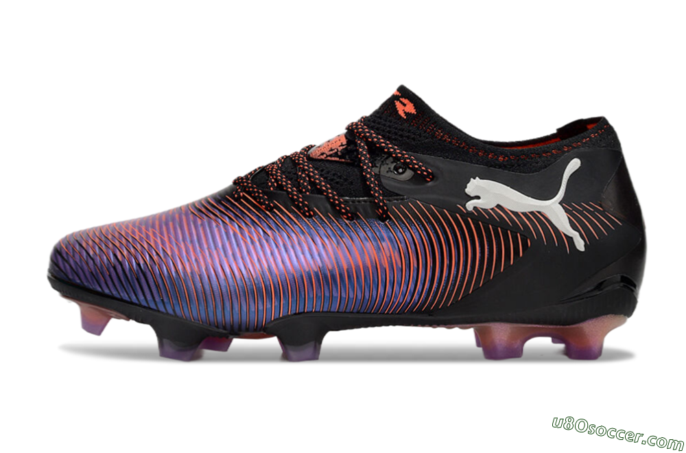 Puma Future 8 Ultimate FG Firm Ground Soccer Cleats - Black/Purple/Red 2