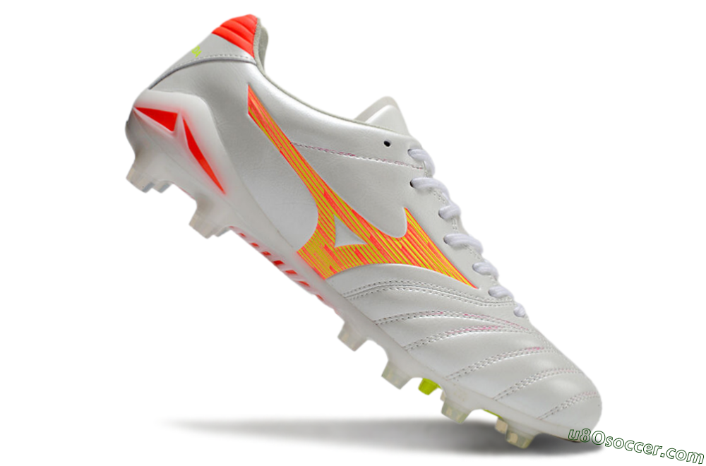 Mizuno Morelia Neo 4 FG Firm Ground Soccer Cleats - White/Red/Yellow 4