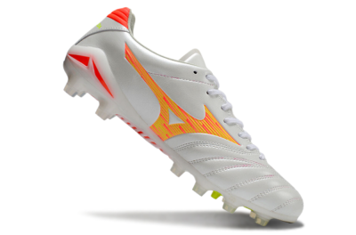 Mizuno Morelia Neo 4 FG Firm Ground Soccer Cleats - White/Red/Yellow
